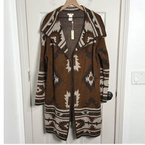 Max Studio Cardigan Womens Medium NWT‎ Boho Southwestern Aztec Navajo Sweater